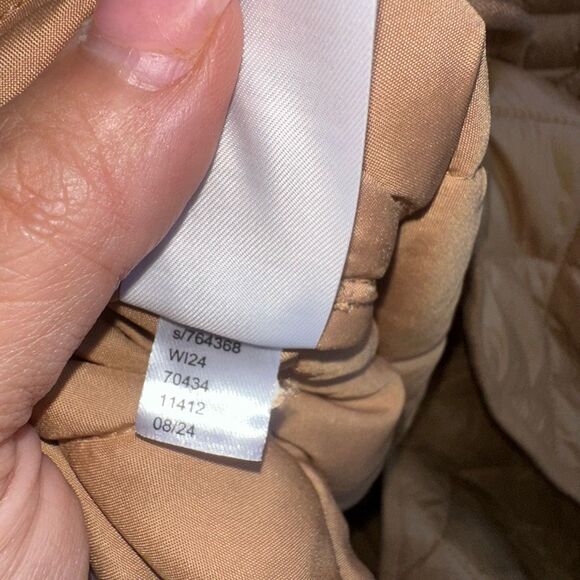 LOFT $190 Quilted Puffer jacket Coat Perfect Camel womens large NEW - Picture 5 of 9